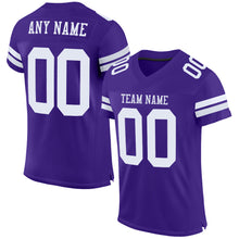 Load image into Gallery viewer, Custom Purple White Mesh Authentic Football Jersey