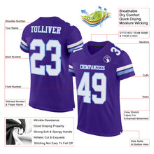 Load image into Gallery viewer, Custom Purple White-Light Blue Mesh Authentic Football Jersey