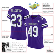 Load image into Gallery viewer, Custom Purple White-Black Mesh Authentic Football Jersey