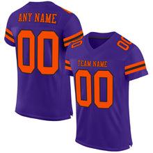 Load image into Gallery viewer, Custom Purple Orange-Black Mesh Authentic Football Jersey