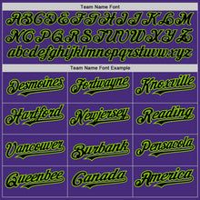Load image into Gallery viewer, Custom Purple Black-Neon Green Authentic Baseball Jersey
