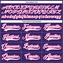 Load image into Gallery viewer, Custom Purple White-Pink Hockey Lace Neck Jersey