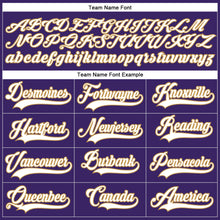 Load image into Gallery viewer, Custom Purple White-Old Gold Hockey Lace Neck Jersey