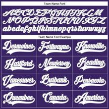 Load image into Gallery viewer, Custom Purple White-Gray Hockey Lace Neck Jersey