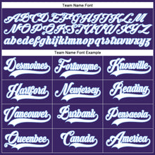 Load image into Gallery viewer, Custom Purple White-Light Blue Hockey Lace Neck Jersey