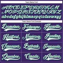 Load image into Gallery viewer, Custom Purple White-Kelly Green Hockey Lace Neck Jersey