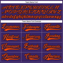 Load image into Gallery viewer, Custom Purple Orange-Black Hockey Lace Neck Jersey