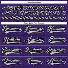 Load image into Gallery viewer, Custom Purple Gray-Black Hockey Lace Neck Jersey