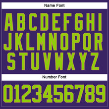 Load image into Gallery viewer, Custom Purple Neon Green-Old Gold Hockey Lace Neck Jersey