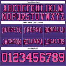 Load image into Gallery viewer, Custom Stitched Purple Pink-Black Football Pullover Sweatshirt Hoodie
