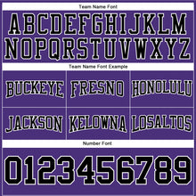 Load image into Gallery viewer, Custom Stitched Purple Black-White Football Pullover Sweatshirt Hoodie