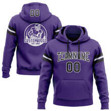 Load image into Gallery viewer, Custom Stitched Purple Black-White Football Pullover Sweatshirt Hoodie