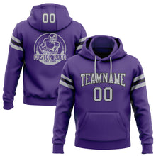 Load image into Gallery viewer, Custom Stitched Purple Gray-Black Football Pullover Sweatshirt Hoodie