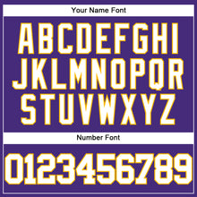 Load image into Gallery viewer, Custom Purple White-Gold Authentic Baseball Jersey