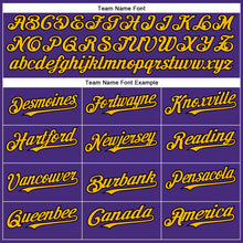 Load image into Gallery viewer, Custom Purple Black-Gold Authentic Baseball Jersey