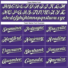 Load image into Gallery viewer, Custom Purple White-Black Authentic Baseball Jersey
