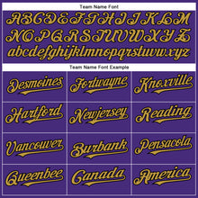 Load image into Gallery viewer, Custom Purple Black-Old Gold Authentic Baseball Jersey