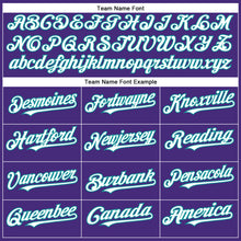 Load image into Gallery viewer, Custom Purple White-Teal Authentic Baseball Jersey