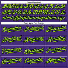 Load image into Gallery viewer, Custom Purple Black-Neon Green Authentic Baseball Jersey