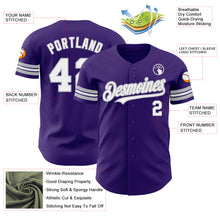 Load image into Gallery viewer, Custom Purple White-Gray Authentic Baseball Jersey