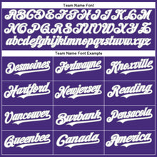 Load image into Gallery viewer, Custom Purple White-Gray Authentic Baseball Jersey