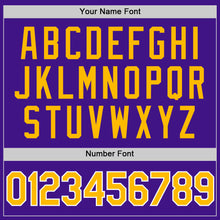 Load image into Gallery viewer, Custom Purple Gold-White Authentic Throwback Baseball Jersey