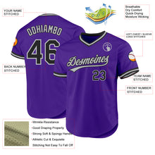 Load image into Gallery viewer, Custom Purple Black-Gray Authentic Throwback Baseball Jersey