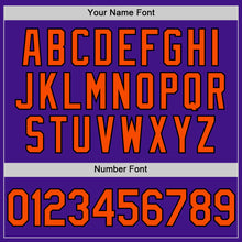 Load image into Gallery viewer, Custom Purple Orange-Black Authentic Throwback Baseball Jersey