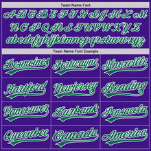 Load image into Gallery viewer, Custom Purple Kelly Green-White Authentic Throwback Baseball Jersey