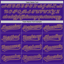 Load image into Gallery viewer, Custom Purple Old Gold-Black Authentic Throwback Baseball Jersey