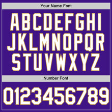 Load image into Gallery viewer, Custom Purple White-Old Gold Authentic Throwback Baseball Jersey