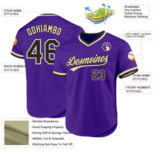 Load image into Gallery viewer, Custom Purple Black-Cream Authentic Throwback Baseball Jersey