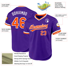 Load image into Gallery viewer, Custom Purple Orange-White Authentic Throwback Baseball Jersey