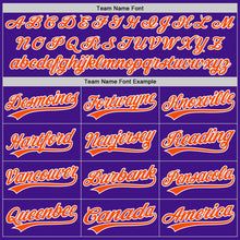 Load image into Gallery viewer, Custom Purple Orange-White Authentic Throwback Baseball Jersey