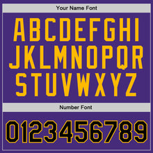 Load image into Gallery viewer, Custom Purple Black-Gold Authentic Throwback Basketball Jersey