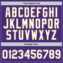 Load image into Gallery viewer, Custom Purple Old Gold-Black Authentic Throwback Basketball Jersey