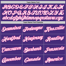 Load image into Gallery viewer, Custom Purple White-Pink Authentic Throwback Basketball Jersey