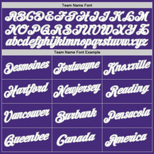 Load image into Gallery viewer, Custom Purple White-Gray Authentic Throwback Basketball Jersey