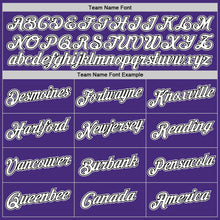 Load image into Gallery viewer, Custom Purple White-Black Authentic Throwback Basketball Jersey