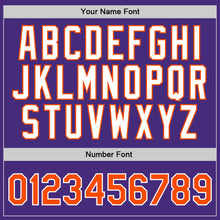 Load image into Gallery viewer, Custom Purple Orange-White Authentic Throwback Basketball Jersey