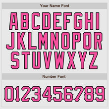 Load image into Gallery viewer, Custom White Black Pinstripe Pink-Black Authentic Raglan Sleeves Baseball Jersey