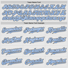 Load image into Gallery viewer, Custom White Black Pinstripe Light Blue-Black Authentic Raglan Sleeves Baseball Jersey