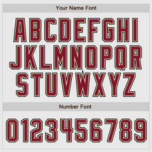 Load image into Gallery viewer, Custom White Black Pinstripe Crimson-Black Authentic Raglan Sleeves Baseball Jersey