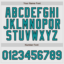 Load image into Gallery viewer, Custom White Black Pinstripe Teal-Black Authentic Raglan Sleeves Baseball Jersey