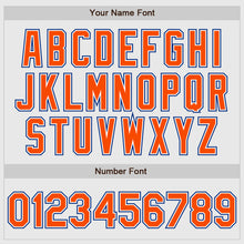 Load image into Gallery viewer, Custom White Royal Pinstripe Orange-Royal Authentic Raglan Sleeves Baseball Jersey