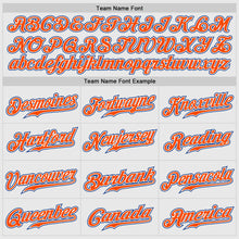 Load image into Gallery viewer, Custom White Royal Pinstripe Orange-Royal Authentic Raglan Sleeves Baseball Jersey