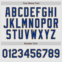 Load image into Gallery viewer, Custom White Royal Pinstripe Royal-Old Gold Authentic Raglan Sleeves Baseball Jersey