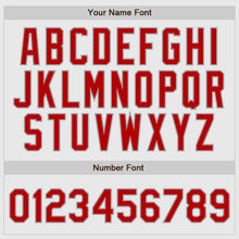 Load image into Gallery viewer, Custom White Red Pinstripe Red-Gray Authentic Raglan Sleeves Baseball Jersey