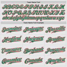 Load image into Gallery viewer, Custom White Red Pinstripe Red-Kelly Green Authentic Raglan Sleeves Baseball Jersey