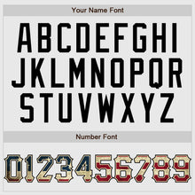 Load image into Gallery viewer, Custom White Black Pinstripe Vintage USA Flag-Black Authentic Raglan Sleeves Baseball Jersey